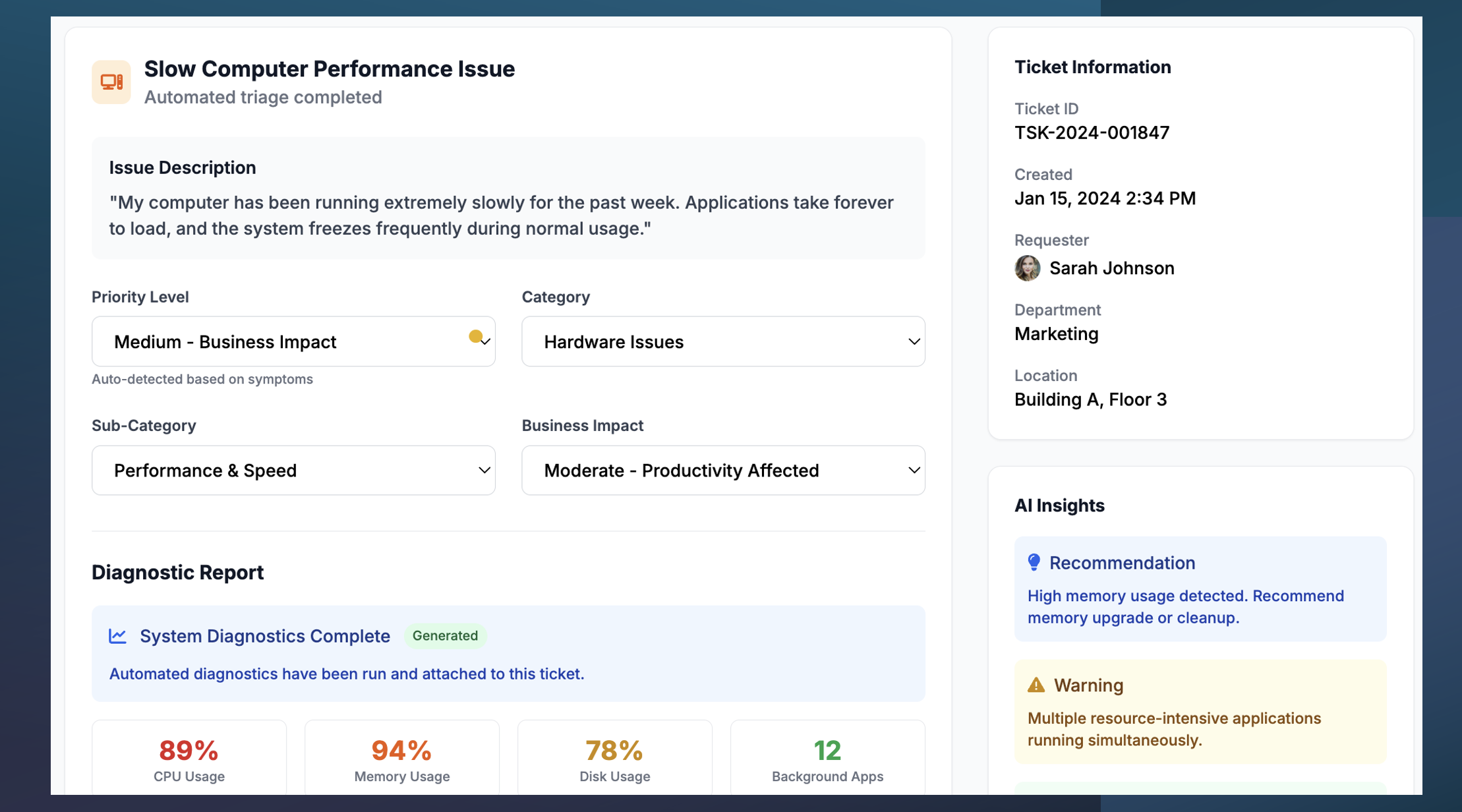 Automatic Ticket Triage